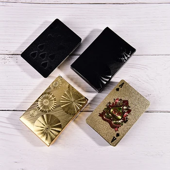 

Waterproof Cards Good Price Gambling Board game Marbit One Deck Gold Foil Poker Euros Style Plastic Poker Playing Cards