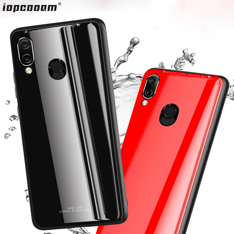 

Honor 8X Case For Huawei Honor Play Cases Solid color Business Glass + TPU Ultra Thin Phone Cover Huawei Honor 8X Max Coque
