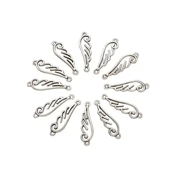 

20pcs Wing Tibetan Style Alloy Links Antique Silver Color Charms Connector for DIY Bracelet Necklace Earrings Jewelry Making