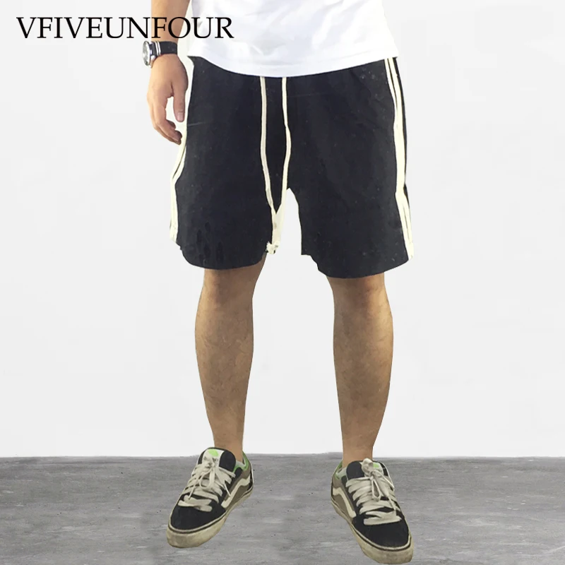 VFIVEUNFOUR Новые поступления боковой полосой дизайн модные хлопковые шорты для мужчин Хип Хоп Лето повседневное свободные шорты