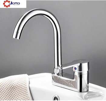 

Copper Double Hole Basin Faucet Hot And Cold Water Single Handle Two Hole Household Bathroom Faucet