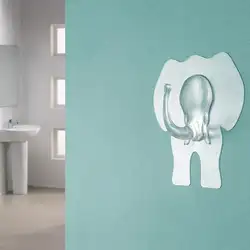 Настенный крюк милый слон липкий прозрачный настенный крюк самоклеящийся крючок для кухни, ванной