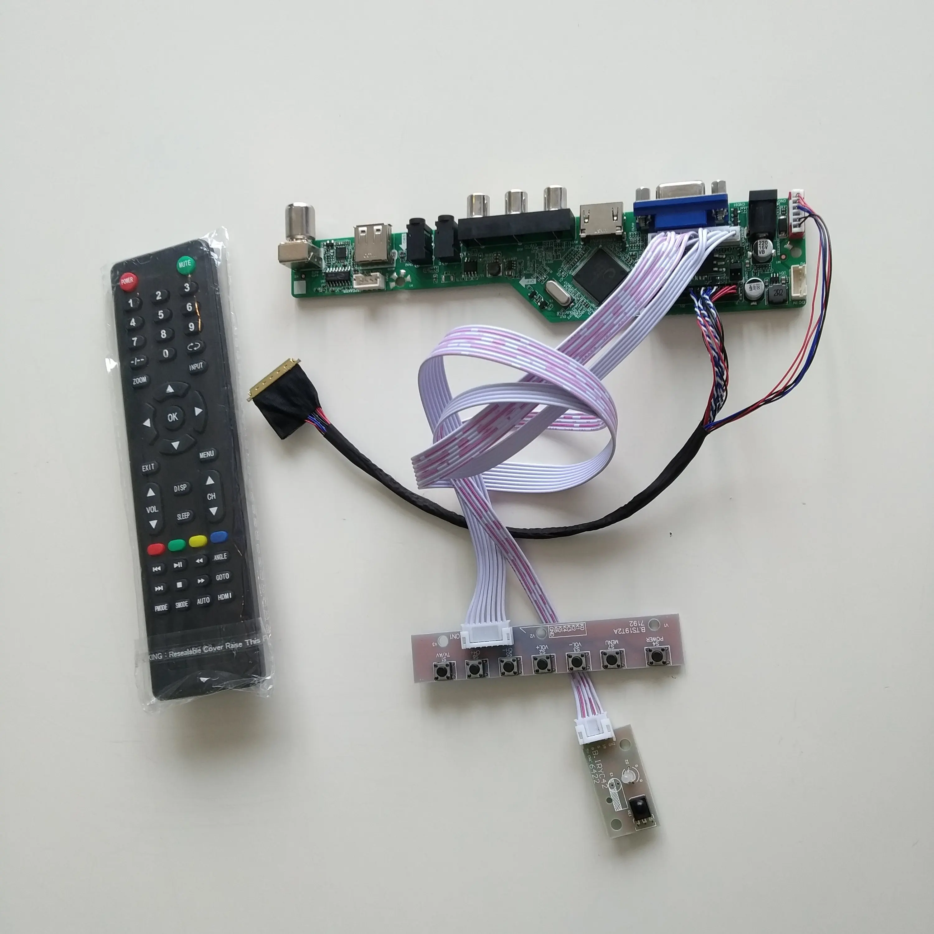  VGA LCD Controller board RF USB HDMI remote TV LED kit AV For LP133WH2(TL)(M1)/(TL)(M2) 13.3
