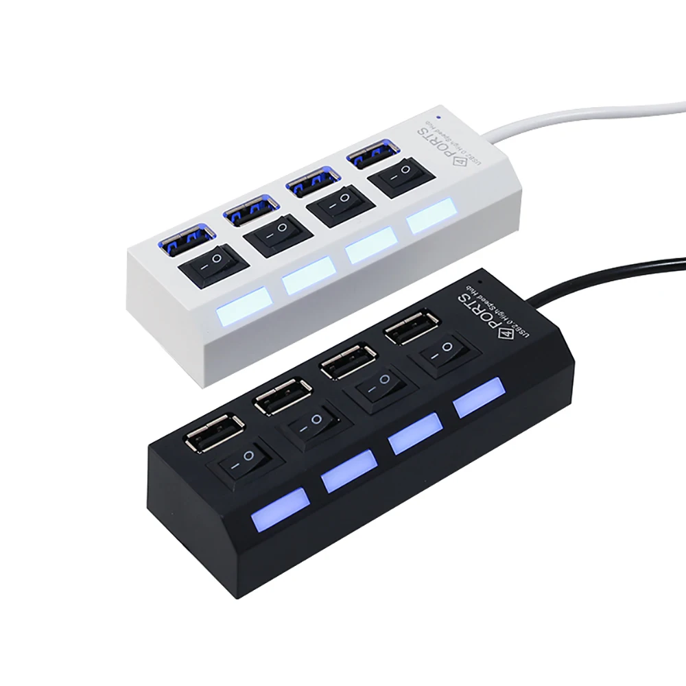 4 порта микро usb хаб высокоскоростной разветвитель 480 Мбит/с USB 2 0 концентратор