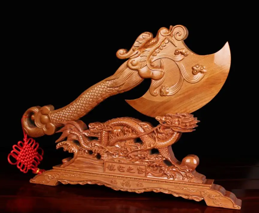 Momoki. dragon персиковый топор двигающиеся вещи Джаред Голова Дракона резьба по