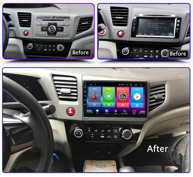 

Car Android 8.1 Multimedia Player for Honda Civic LHD 2012-15 GPS Navigation Device USB bluetooth steering wheel control support