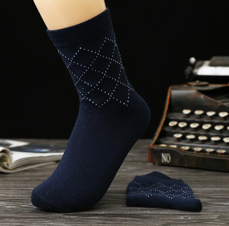 5 пар/партия Для мужчин носки удобные природа осень хлопок формальные одноцветные Носки дышащие Бизнес черный мужской короткие носки Meias