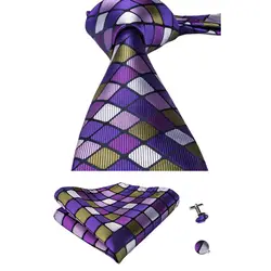 DiBanGu бренд Cravate 2018 новые фиолетовые клетчатые шейные галстуки мужские Slim галстук 8,5 см Ширина мужские Gravata вечерние галстуки MJ-1156