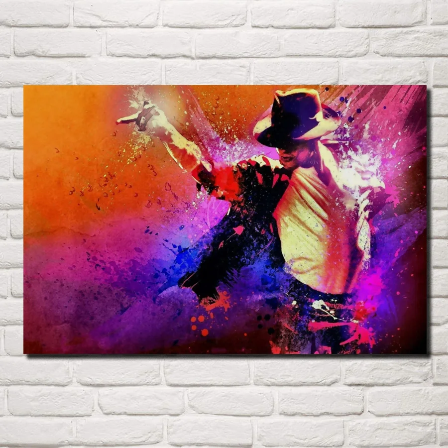 Us 7 19 40 Off Category Music Male Michael Jackson Single Musician Color Painting Qr21 Room Home Wall Modern Art Decor Wood Frame Poster In Painting