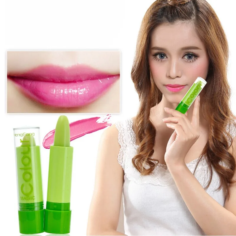 

Lip Change Color Lipstick Long Lasting Design Magic Temperature Moisturizing Green To Pink