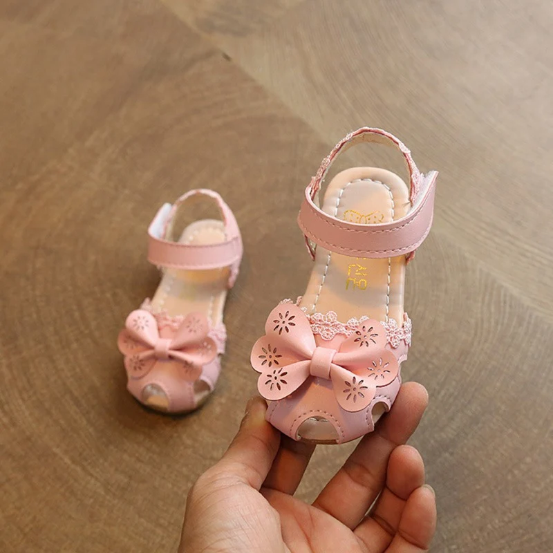 

Kids Cute Flower Anti-slip Casual Shoes 2019 Summer Child Girls Sandals Shoes Toddler Baby Breathable Hoolow Out Bow Shoes