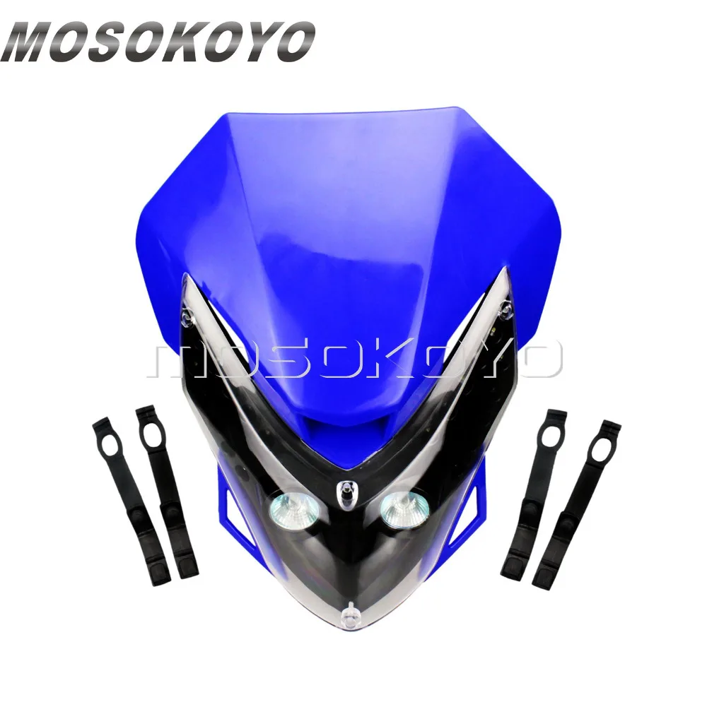 Supermoto мотоциклетный головной светильник для FZR Fazor FZ6 YZF R1 R6 Dirt Bike Motocross Head Lamp w/светодиодный светильник указателя поворота