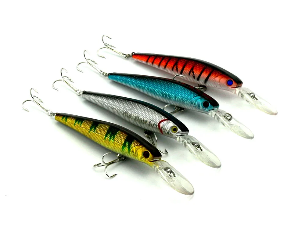 Crank plastic hard minnow fishing Lure floating trout 4 color 12.5CM 14G 4# hook 50pcs bass fishing baits wobble fishing tackle