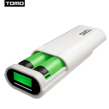 TOMO, ЖК-экран, внешний аккумулятор, коробка, портативный, 18650, литий-ионный аккумулятор, чехол, батарея, сделай сам, емкость, Двойная зарядка, выход для iPhone 6, 7, x, 8