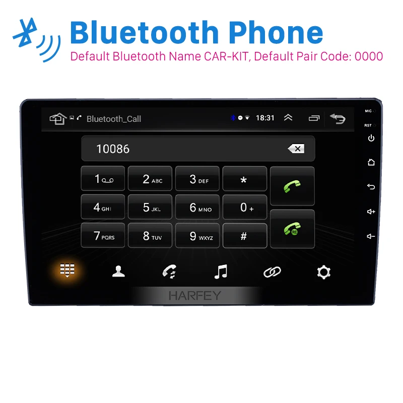 Best Harfey Universal HD Touchscreen car GPS Navi Radio RHD Android 8.1 9 inch with Bluetooth AUX Music support DVR Carplay OBD SWC 2