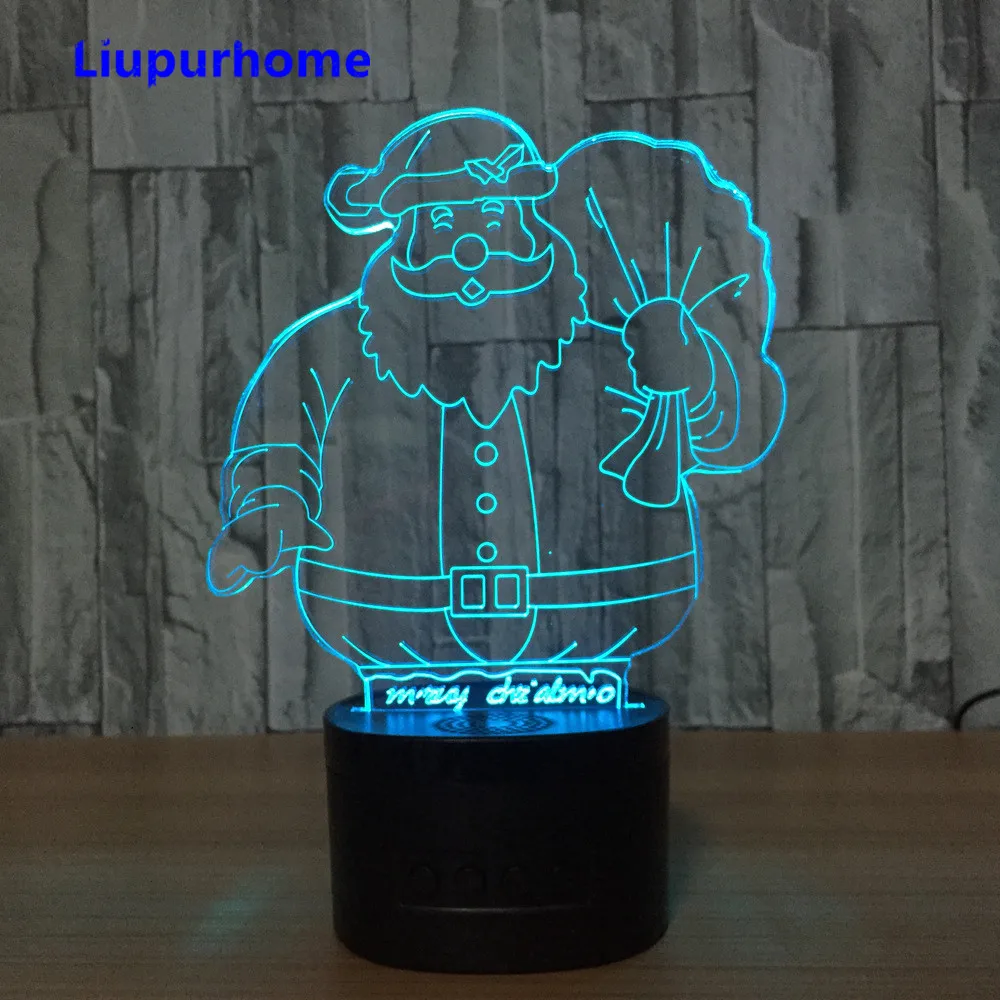 3D light led christmas lamp Santa Claus Santy remote control touch 3d night light USB LED light desk lamp Christmas gift