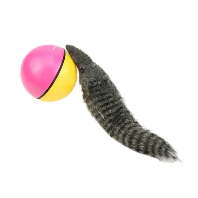 Weasel Toy Raccoon Tail Ball Toy Weasel Rolling Motor Ball Pet Dog