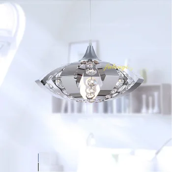 

Oval Stainless Steel Pumpkin Crystal Living Room Pendant lamp Modern Study Room UFO crystal Bedroom Pendant Hanging Light