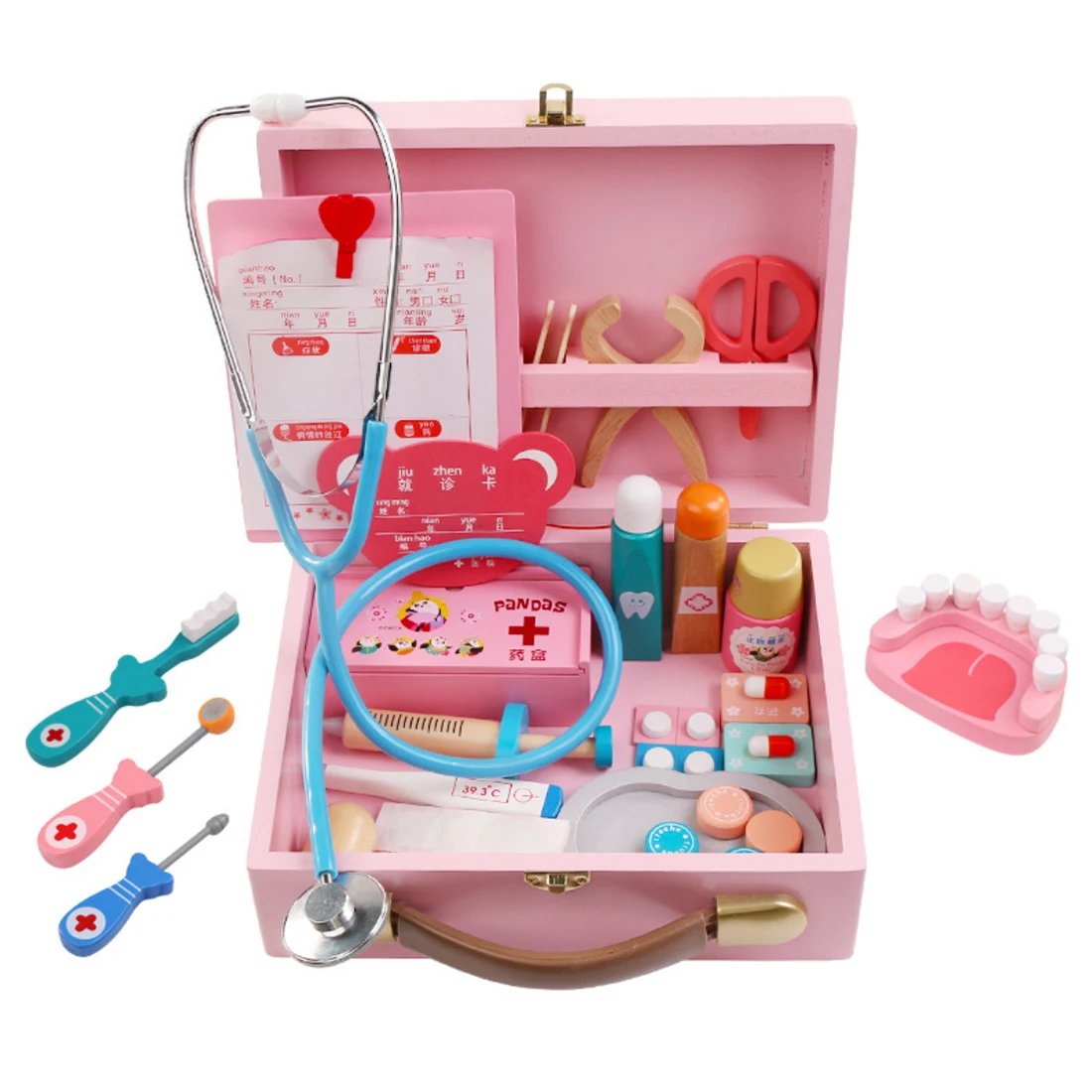 

Hot Sale 34Pcs Doctor Toys Educational Children Pretend Play Toys Nurse Role-Play Doctor Play Set Medicine Cabinet Kit 2 Colors