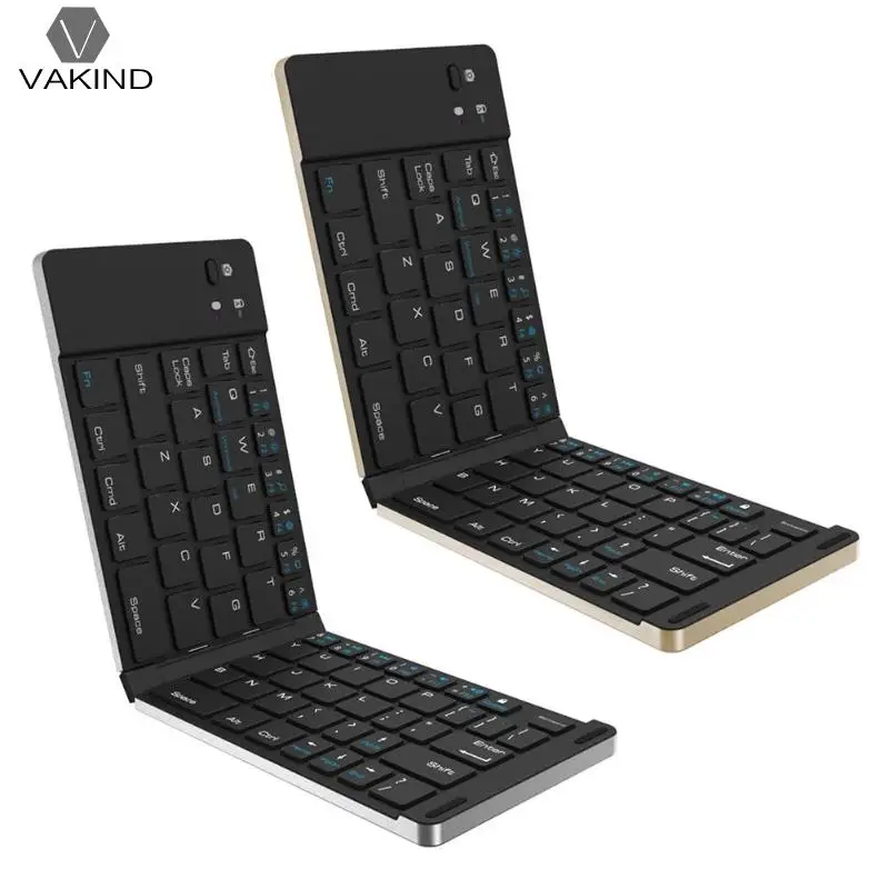 

VAKIND Ultra-slim Aluminium Alloy Folding Wireless Bluetooth Keyboard for iOS Android Windows Bluetooth Accessories