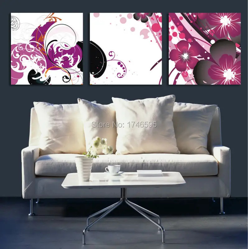 Aliexpress.com : Buy 3pcs Big size abstract purple Wall ...