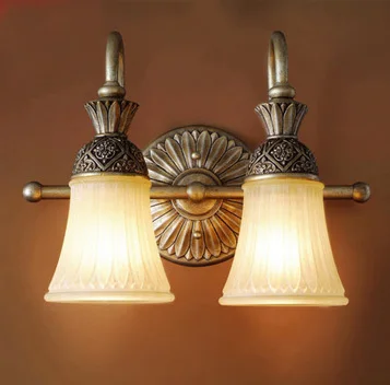

Country style wall lamp Luxury decoration two light wall lamp vintage wall lamp contains two 5W LED bulbs free shipping