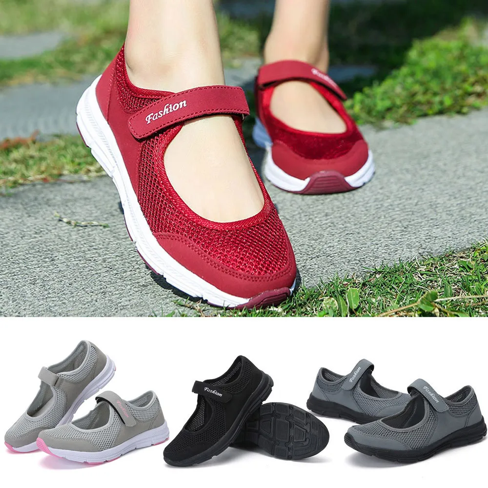 

2019 Women Mesh Magic Sticker Shoes Summer Sandals Anti Slip Fitness Running Lightweight Sports Shoes Beauty 35- 42 DROP Y1655