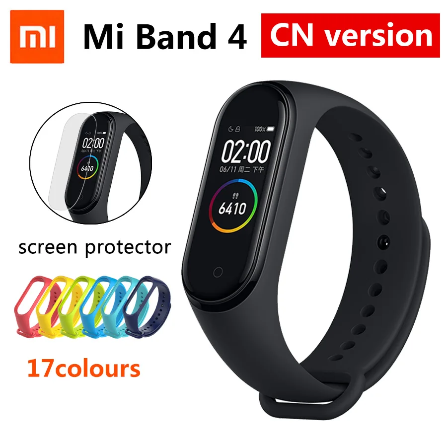 Оригинальный Xiaomi Mi Band 4 новейший браслет Miband 3 цвета пульсометр фитнес Bluetooth 5 0 135