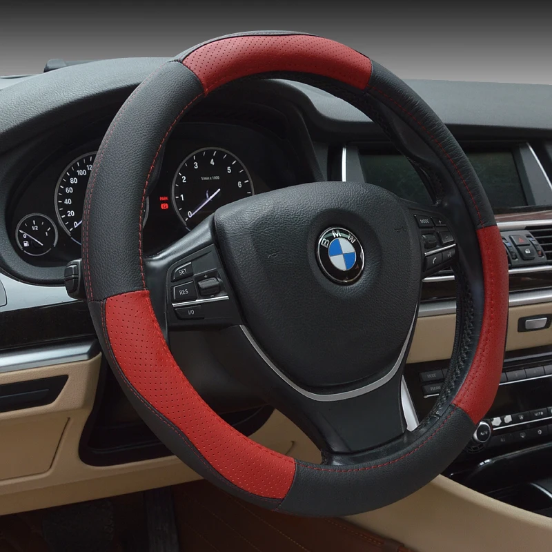 

KKYSYELVA The first layer of leather four seasons universal round steering wheel cover