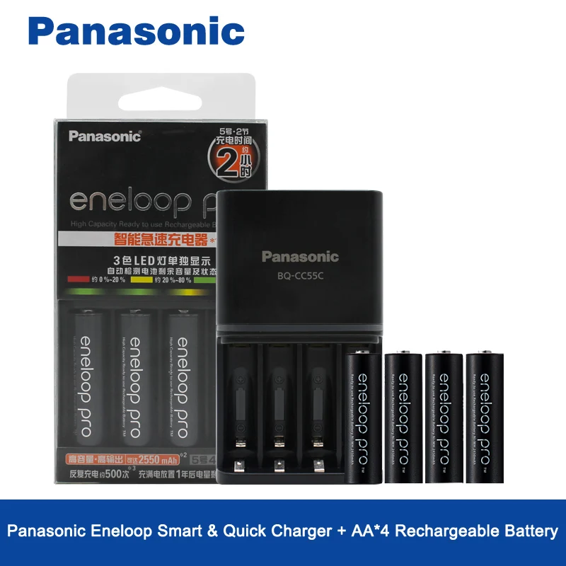 Оригинальные Panasonic 4 шт./лот 2550 мАч Ni-MH AA предварительно заряженные аккумуляторные
