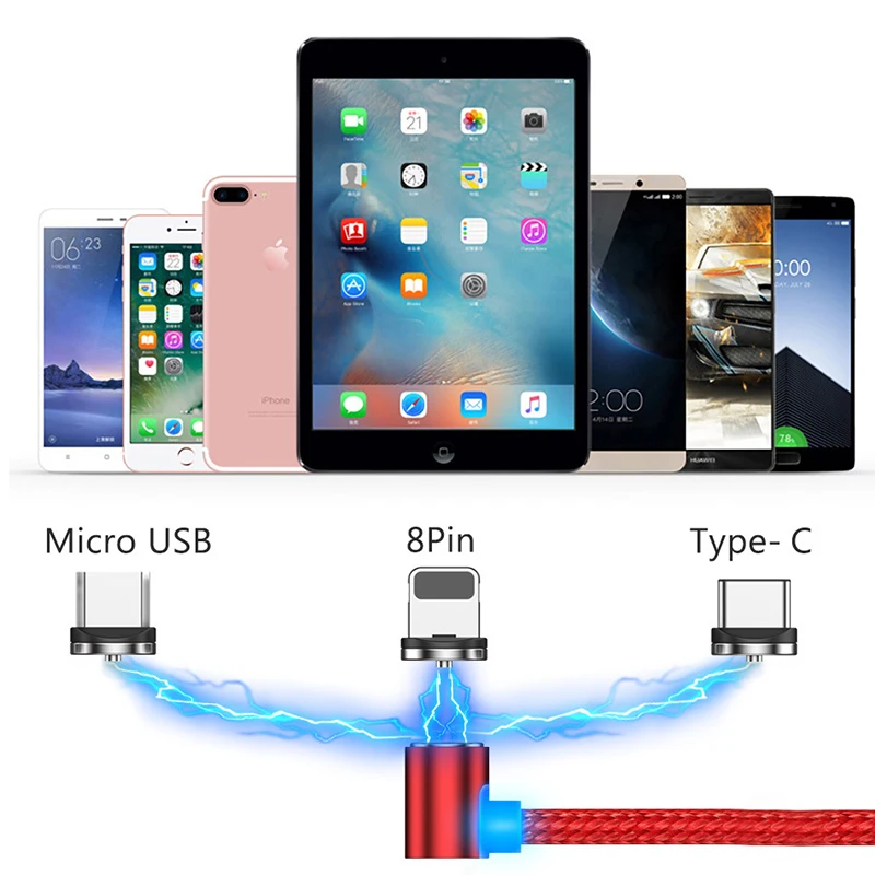 Быстрый Магнитный кабель Micro usb type C зарядное устройство для iPhone XS MAX X XR 8 7 samsung S8 S9 магнит Android телефонный кабель Шнур