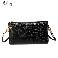 Aelicy Для женщин PU кожа крокодила Курьерские сумки моды небольшой Размеры Crossbody Clutch Сумки на плечо для девочки сумка SAC Femme