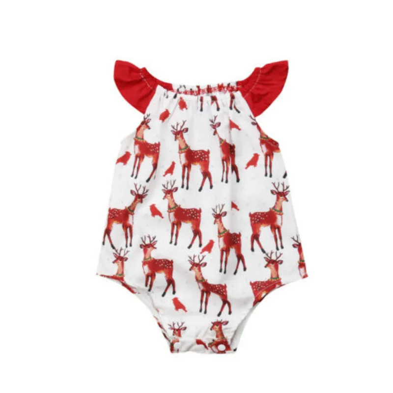 Милая Одежда для новорожденных; детская Штаны для девочек с рождественским изображением костюм с оленем ползунки модные удобные принцесса