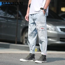 Одежда высшего качества Для мужчин джинсы новые весенние свободные плюс Размеры штаны-карго из денима штаны боковой карман в стиле хип-хоп уличные джинсы-шаровары, штаны, мужские брюки