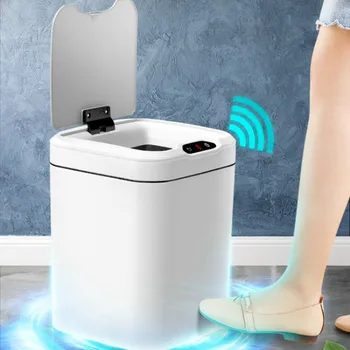 

Intelligent sensor trash can with lid automatic home kitchen living room toilet large electric trash can with LM5251453py