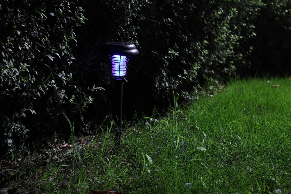 Светодиодный Отпугиватель комаров на солнечных батареях, наружный УФ-светильник для сада, двора, лужайки, против насекомых, насекомых, Zapper, лампа-ловушка, фонарь