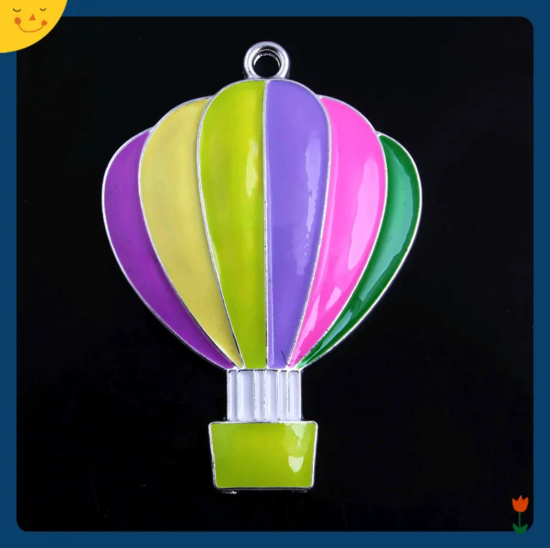 

OYKZA Fashion Jewelry 38*50mm 5pcs Zice Alloy Balloon Enamel Pendants for Beads Necklace Making