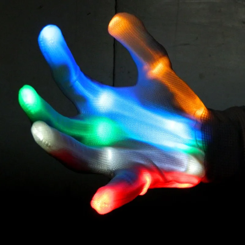 Colorful LED Flashing Gloves Finger Glow Flash Novelty Toys for Kids Adult Festive Christmas Halloween Party Gift Light Toys (14)