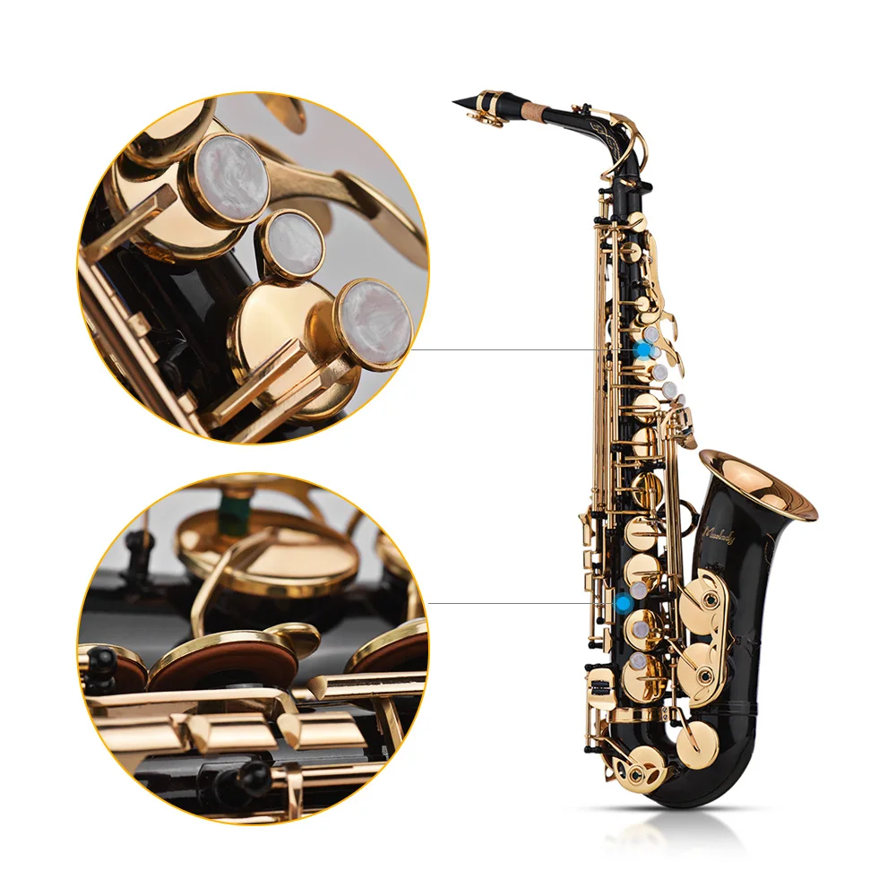 Muslady Eb Alto саксофон Sax латунный лакированный Золотой 82Z ключ Тип инструмент для