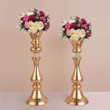 

45cm or 50cm Tall Gold flower stand Metal flower vases Table Centerpieces Wedding Decor