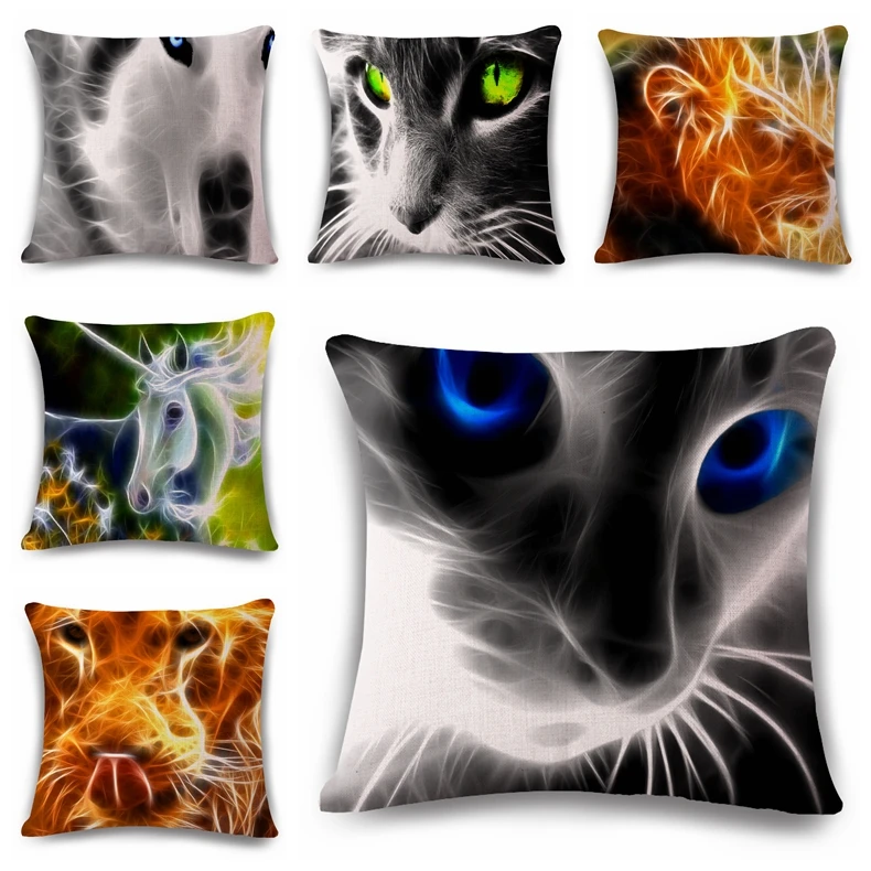 

Light ink dream cat horse Cushion(No Filler) Polyester Family affection Sofa Car Seat family Home Decorative Throw Pillow