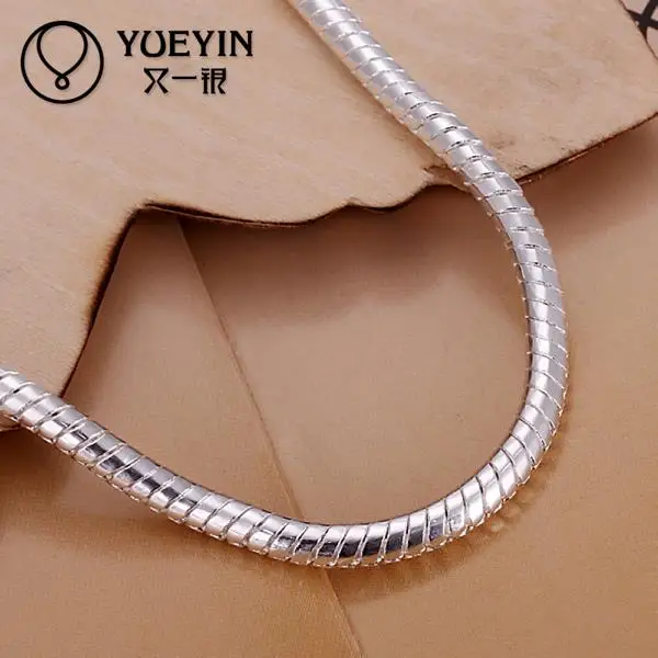Модный стильный посеребренный браслет-цепочка в форме змеи подходит для серебряных браслетов и браслетов цепочка с подвеской из бисера 16 см-21 см