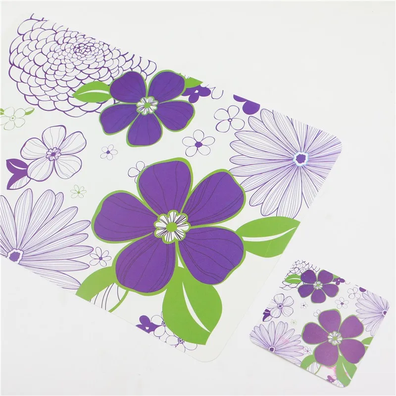 12pcs purple flower style Placemats Modern kitchen green Pads Table