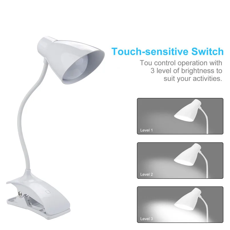 Reading Lamp Book Lights USB Rechargeable Book Light Portable Desk Lamp with Eye Protection #4m10 (2)