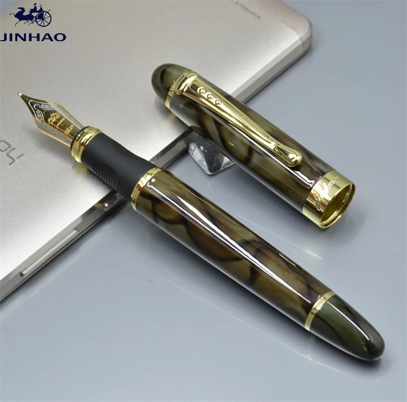 JINHAO X450 класса люкс 0,5 или 1,0 мм наконечник Металл Китайская каллиграфия перьевая ручка, канцелярские принадлежности для офиса, школьные принадлежности, бренд ручек молочного цвета - Цвет: pen as picture show