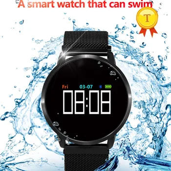 

2018 IP67 waterproof swimming steel Smart Bracelet Watch Blood Pressure Heart Rate Monitor Sport Activity Tracker Smart Band