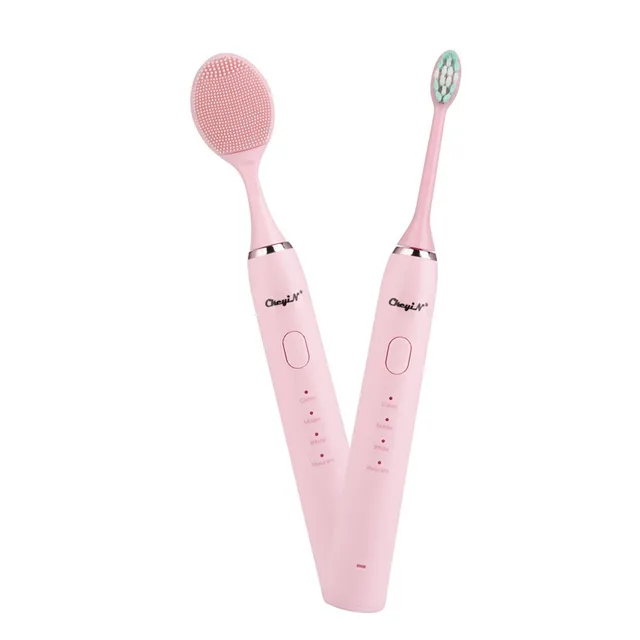 2 In 1 Electric Toothbrush Vibration Deep Clean USB Rechargeable Tooth