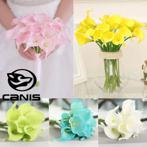 

1pcs Real Touch Lily Calla PVC Artificial Flower Bouquets Home Wedding Bridal Decor Simulation Fake Flowers & Wreaths 10 Colors