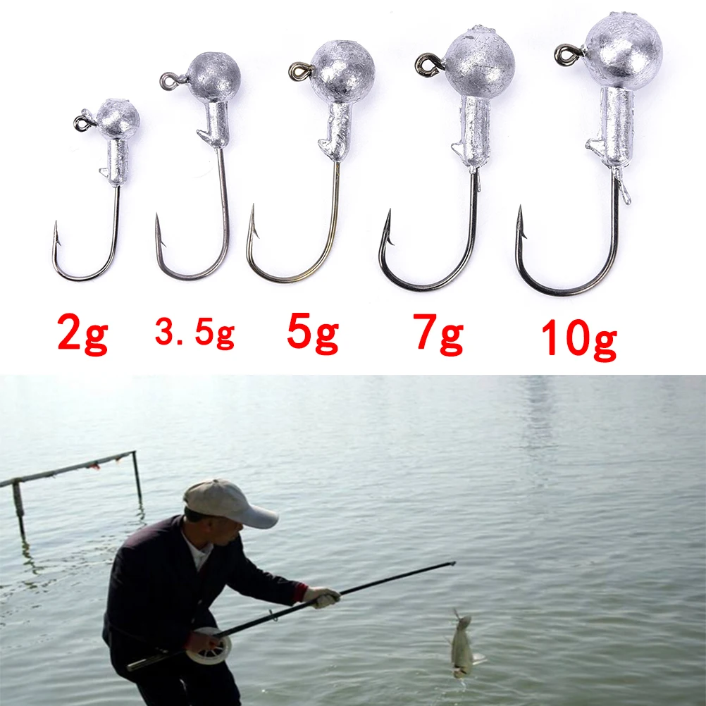 

20pcs 2/3.5/5/7g lead jig head hook lure bait carp fishing worm