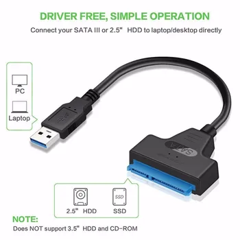 

USB 3.0 to Sata adapter converter cable 22pin sataIII to USB3,0 adapters for 2.5" sata HDD SSD USB3.0 Converter dropshipping